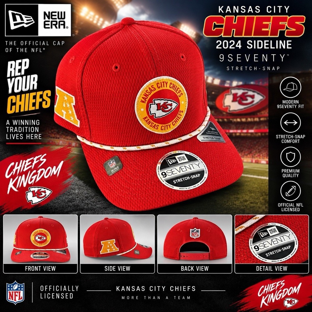 New Era Red Kansas City Chiefs 2024 Sideline 9SEVENTY Stretch-Snap